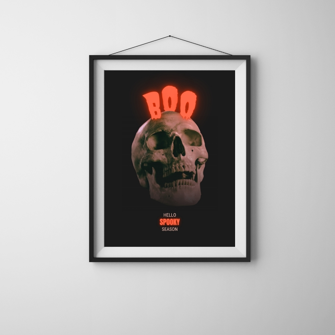 Hello Spooky Skull DigitalArt Fotoğraf Baskısı