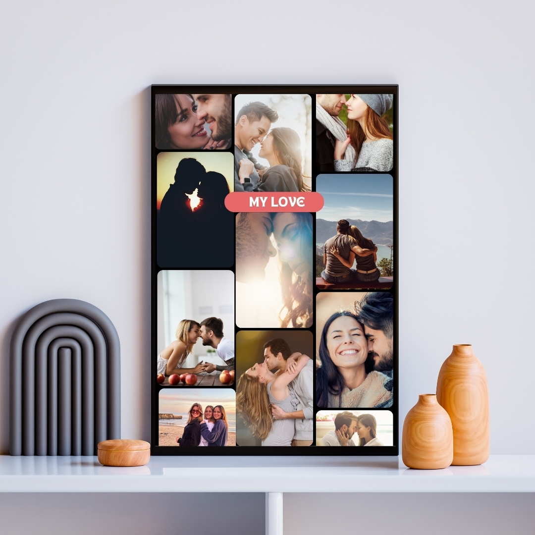 My Love Yazılı 10 Fotoğraf Kolaj, Paylaşılan Mutluluk Anları